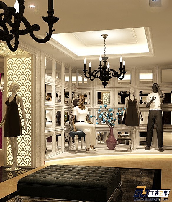 西安东大街服装店装修设计图 传统与现代的完美融合